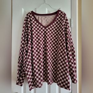 Sonoma Burgandy Long Sleeve Tee 3X